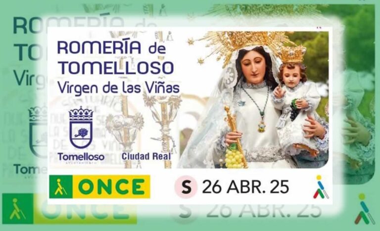 La ONCE dedica el cupón del 26 de abril a la Virgen de las Viñas de Tomelloso