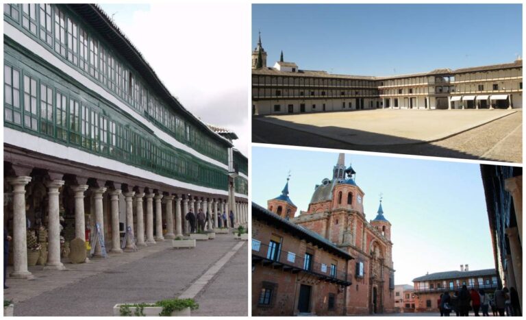 Tres plazas icónicas de Castilla-La Mancha: Tembleque, Almagro y San Carlos del Valle