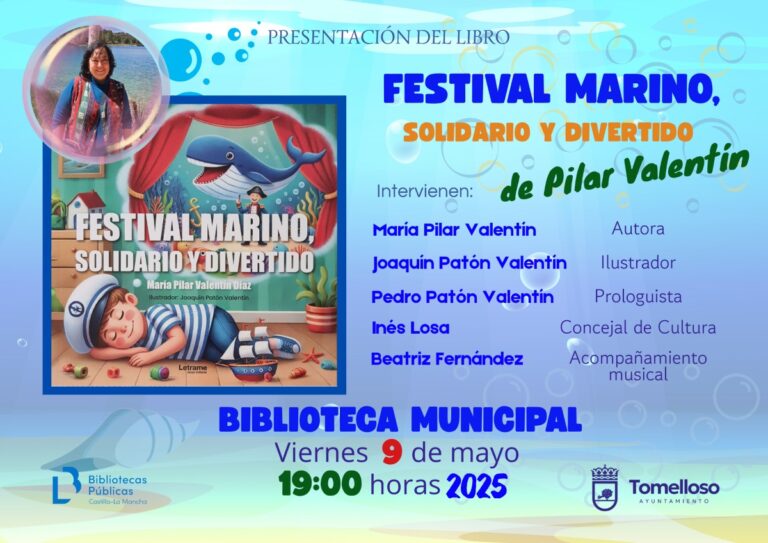 Tomelloso acogerá la presentación del cuento «Festival marino, solidario y divertido», de Pilar Valentín