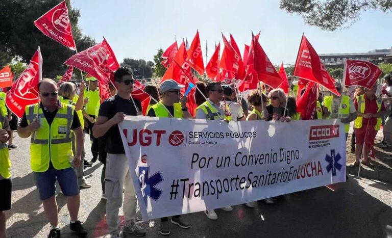 Los trabajadores del transporte sanitario acusan al Sescam de “mentir a la ciudadanía” y anuncian nuevas movilizaciones