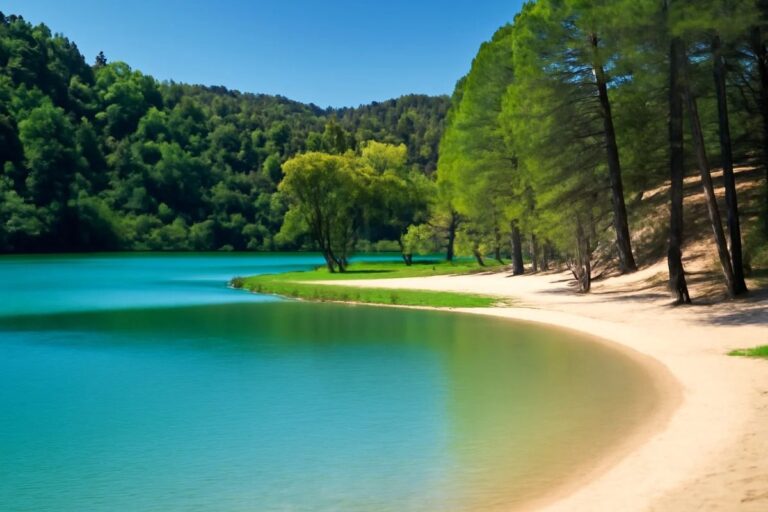 Parece una cala de Mallorca, pero es Guadalajara: agua y vegetación en la Playa de Bolarque