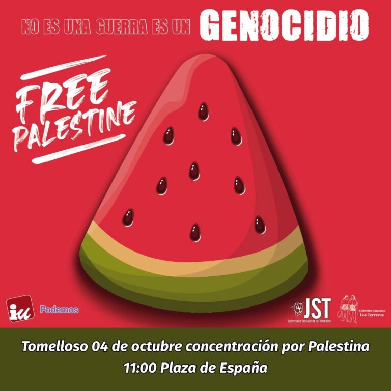 Tomelloso se manifestará este sábado en solidaridad con el pueblo palestino