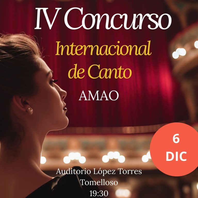 Disponibles las Entradas-Invitaciones gratis para el IV Concurso Internacional de Canto AMAO en Tomelloso