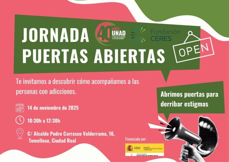 Fundación CERES abrirá sus puertas para derribar estigmas sobre las adicciones el 14 de noviembre