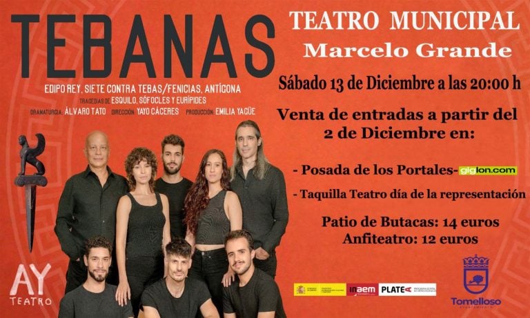 «Tebanas», una obra basada en las tragedias griegas, llega este sábado a Tomelloso