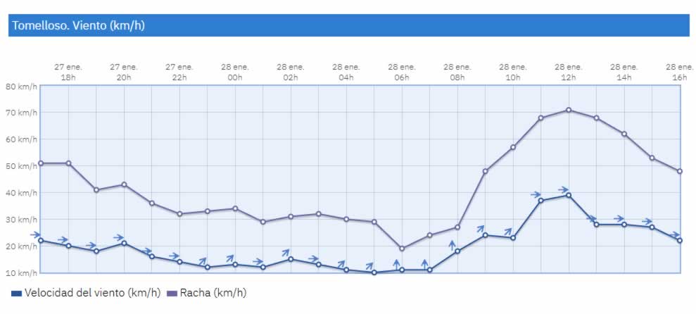 Tomelloso registra 41 avisos por el temporal de viento y se sitúa entre los municipios más afectados de la región