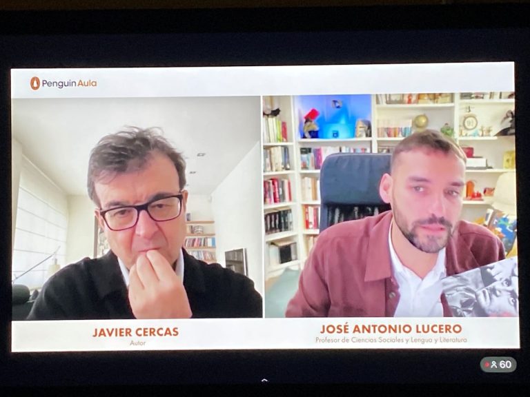 Javier Cercas, ganador del Premio Planeta 2019, en el IES Alto Guadiana de Tomelloso
