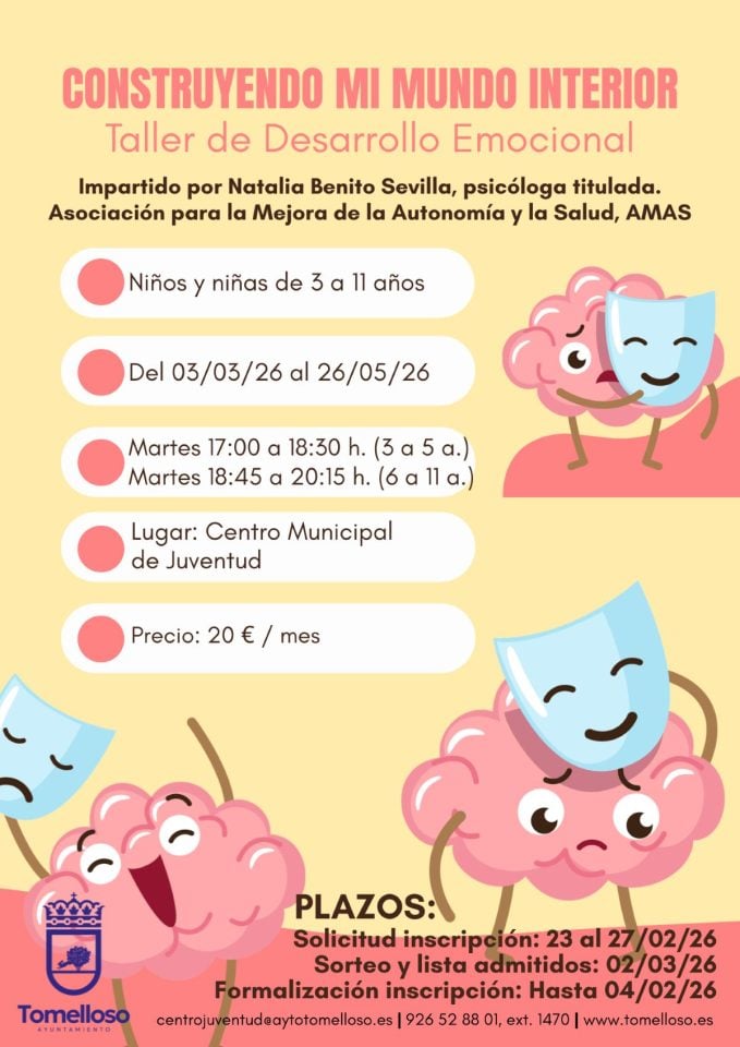 Tomelloso organiza dos talleres de musicoterapia y desarrollo emocional para niños de 3 a 11 años