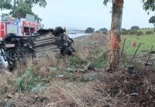 Un hombre de 46 años fallece tras salirse de la vía y volcar su turismo en Villamayor de Calatrava