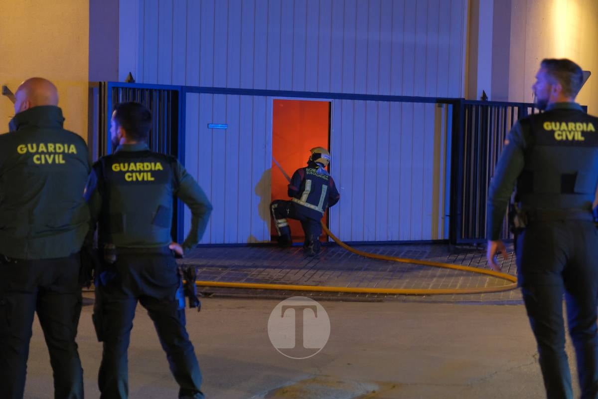 Incendio en un almacén de fontanería de Tomelloso