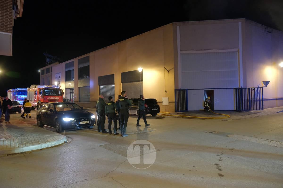 Incendio en un almacén de fontanería de Tomelloso