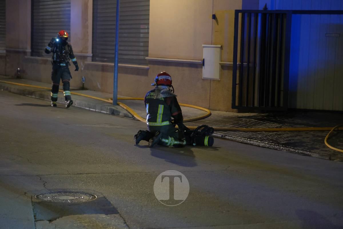 Incendio en un almacén de fontanería de Tomelloso