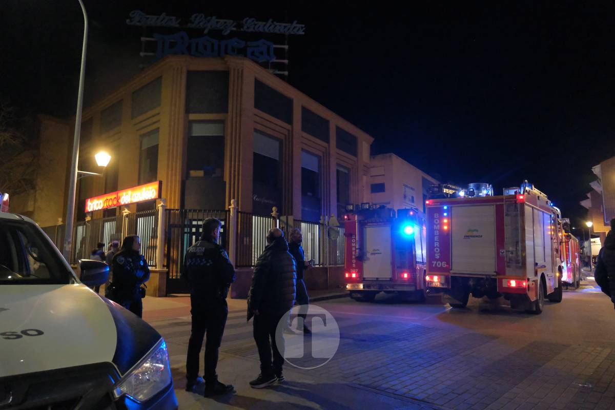 Incendio en un almacén de fontanería de Tomelloso