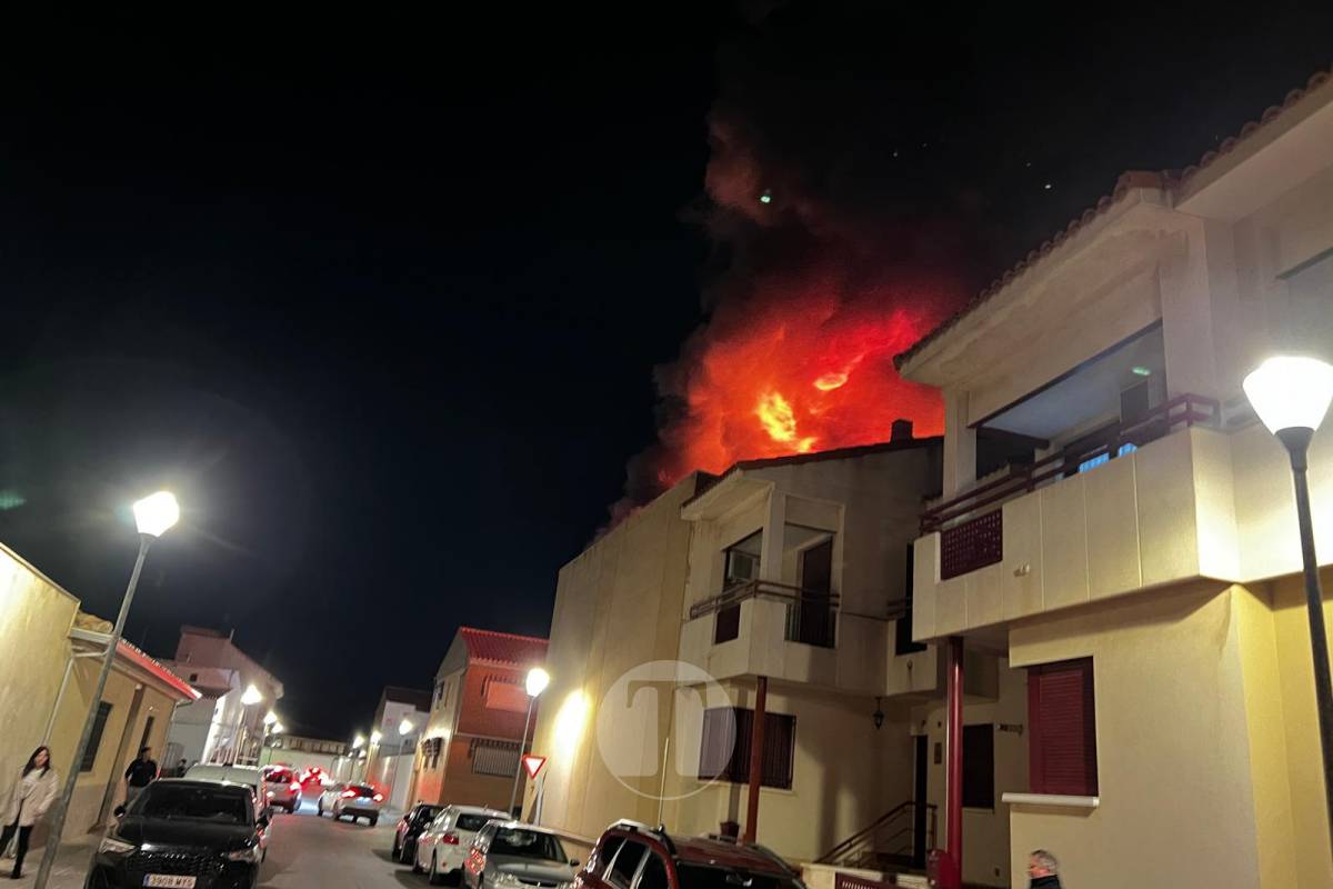 Incendio en un almacén de fontanería de Tomelloso