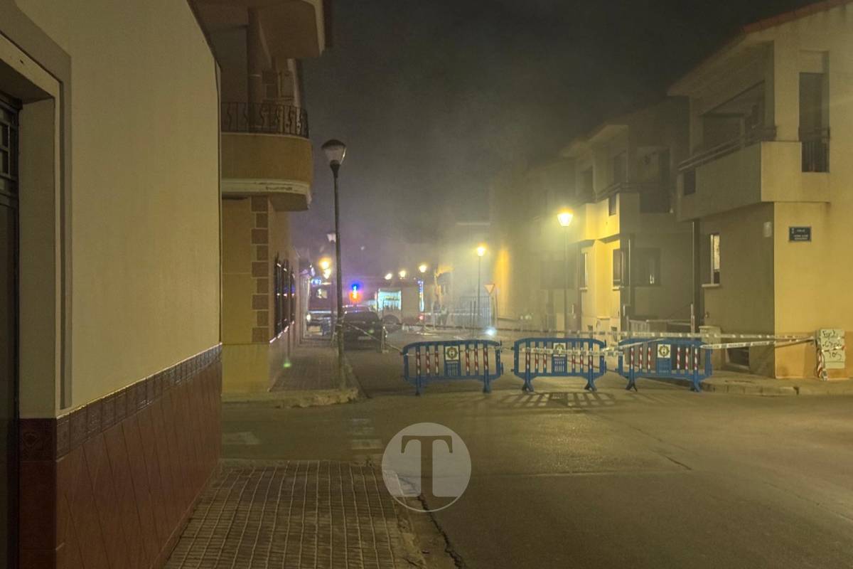 Incendio en un almacén de fontanería de Tomelloso