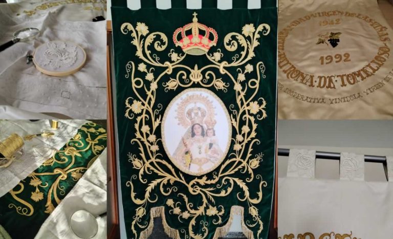 La Hermandad de la Virgen de las Viñas restaura el estandarte de la Patrona de Tomelloso