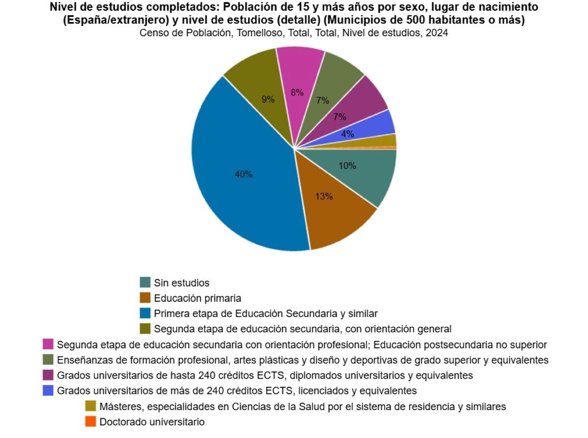 Instituto, graduados o doctorados, ¿qué estudios tienen los vecinos de Tomelloso?