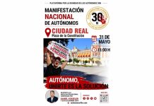 La Plataforma 30N convoca una manifestación nacional de autónomos en Ciudad Real el 31 de mayo