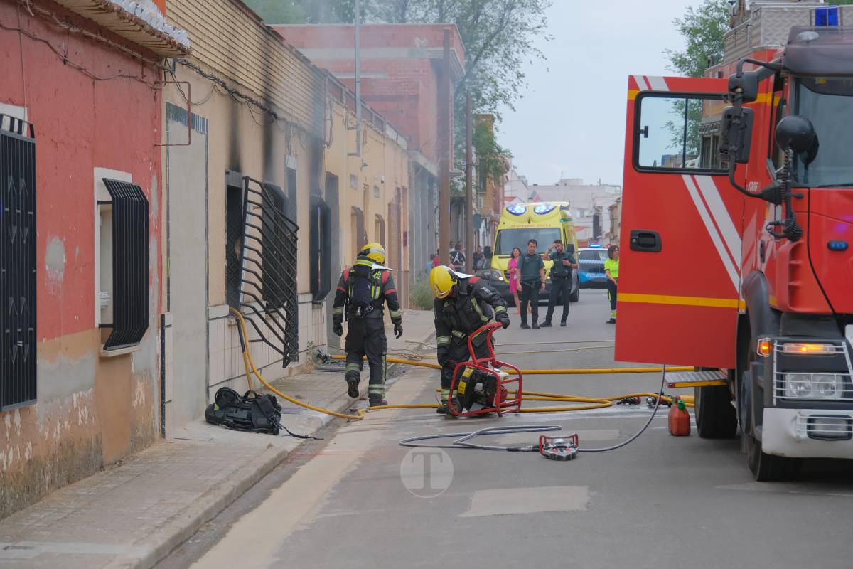 Incendio en una vivienda en la calle Felipe Novillo de Tomelloso