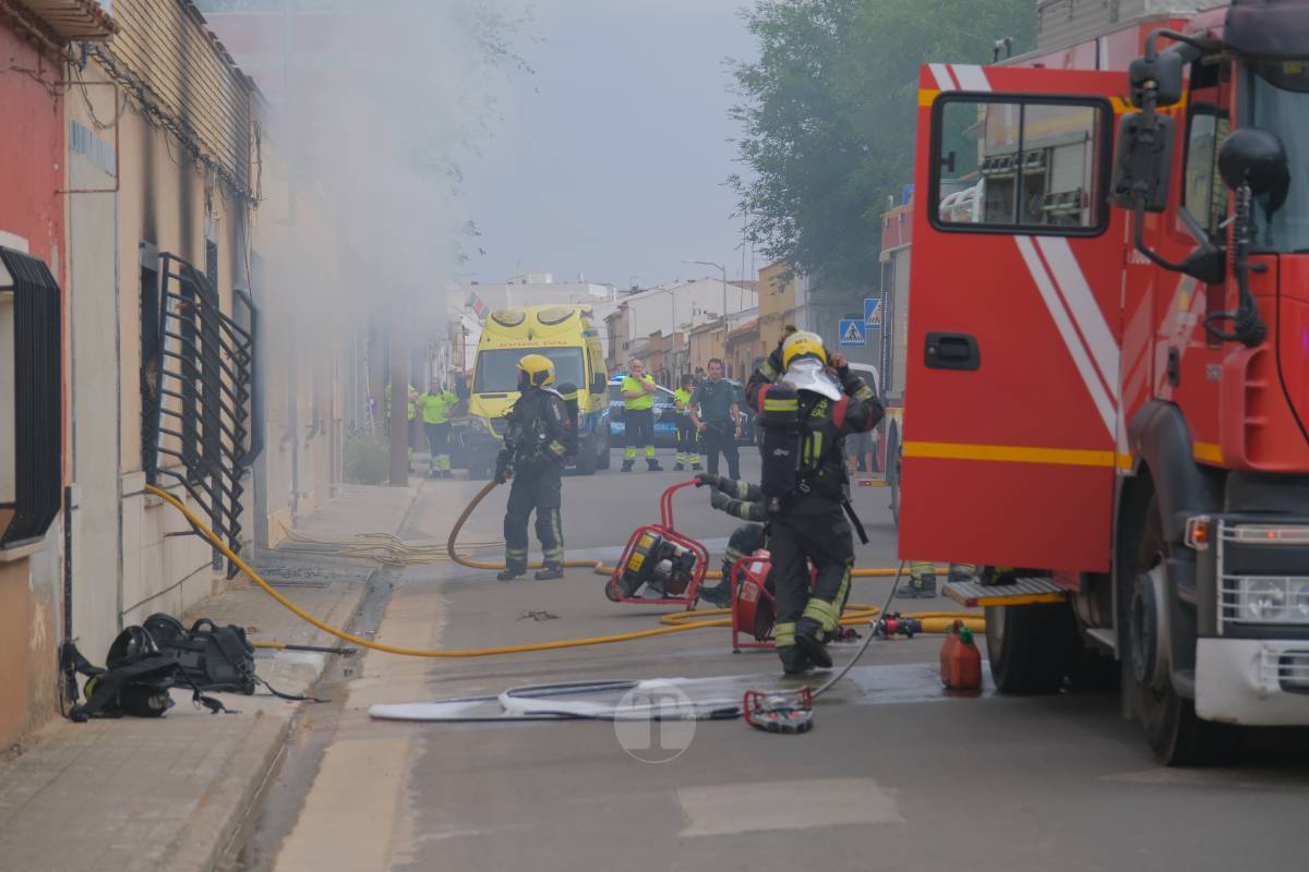 Incendio en una vivienda en la calle Felipe Novillo de Tomelloso