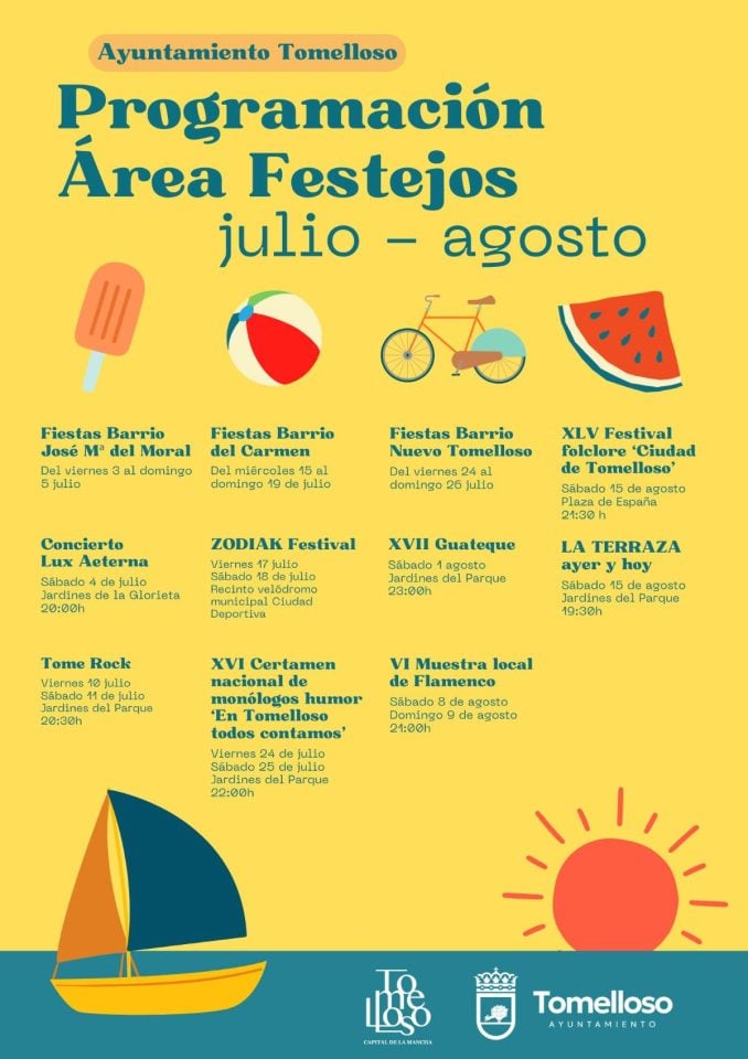 Fiestas de barrio, monólogos, Zodiak Festival o el Guateque: consulta la programación veraniega de Tomelloso