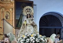 La Virgen de las Viñas ya luce sus galas para la Feria de Tomelloso 2026
