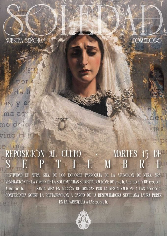 Nuestra Señora de la Soledad regresará a Tomelloso el 15 de septiembre tras su restauración