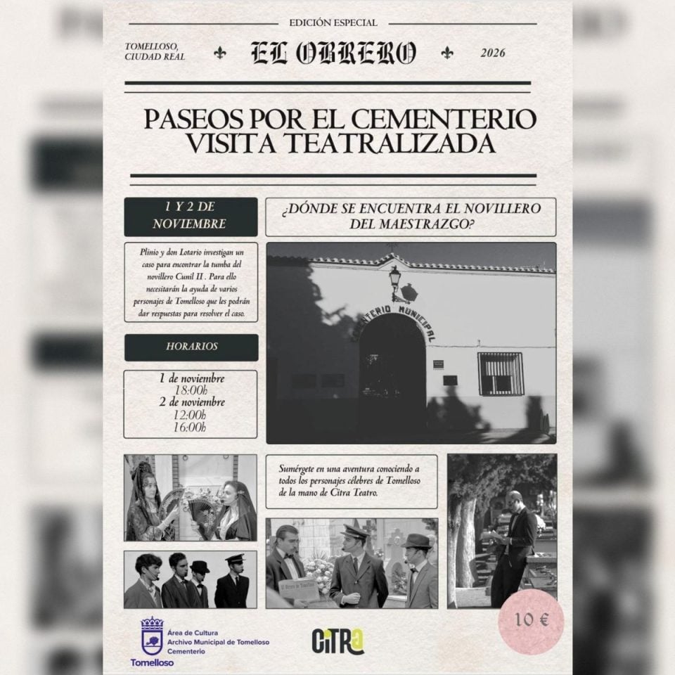 El cementerio de Tomelloso vuelve a contar sus historias: fechas y entradas para los paseos teatralizados